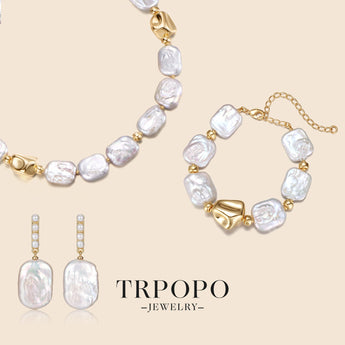 TRPOPO Golden Glow Baroque Pearl Set - TRPOPO