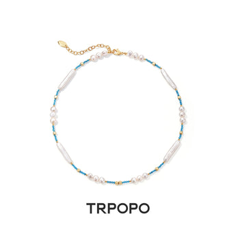 Turquoise Baroque Pearl Choker - TRPOPO