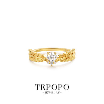 Wheat Diamond Gold Ring - TRPOPO