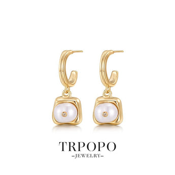 Whimsical Dream Pearl Diamond Hoops - TRPOPO
