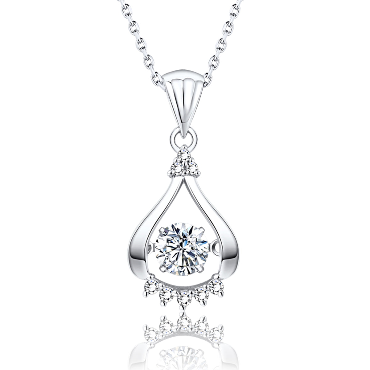 TRPOPO MS Drop Pendant Necklace with Diamonds