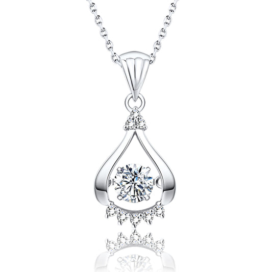 TRPOPO MS Drop Pendant Necklace with Diamonds