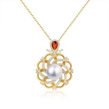 TRPOPO MS Rotating Daisy Pearl Necklace