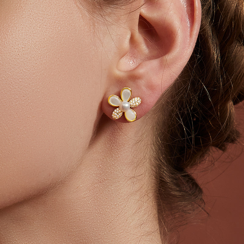 TRPOPO MS "Brilliant as Summer Flowers" Pearl Earrings