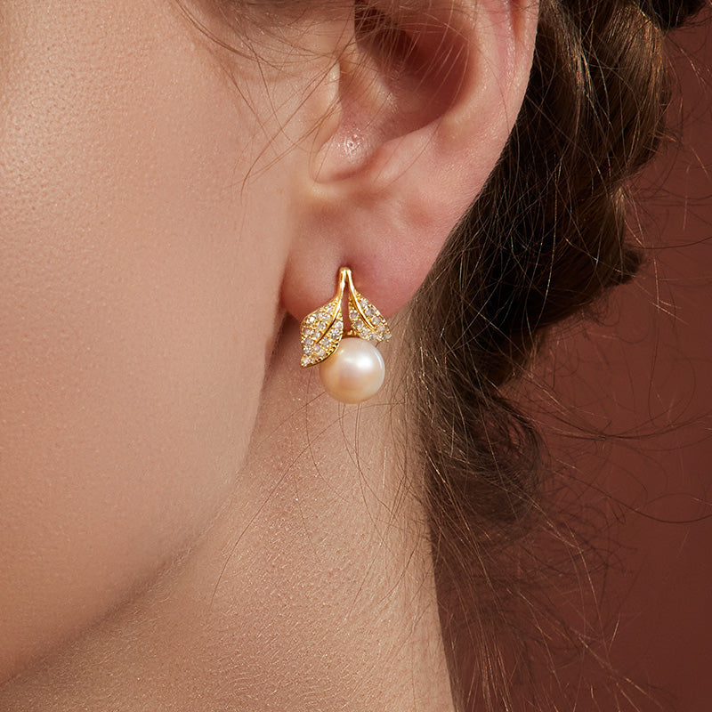 TRPOPO MS Leaf Bud Pearl Earrings