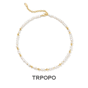 Golden Knot Baroque Pearl Choker