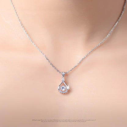 TRPOPO MS Drop Pendant Necklace with Diamonds