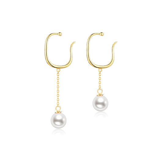 TRPOPO MS Asymmetric Pearl Earrings