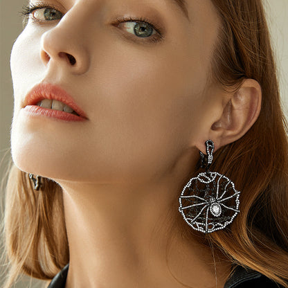 TRPOPO MS Spider in Cobweb Earrings