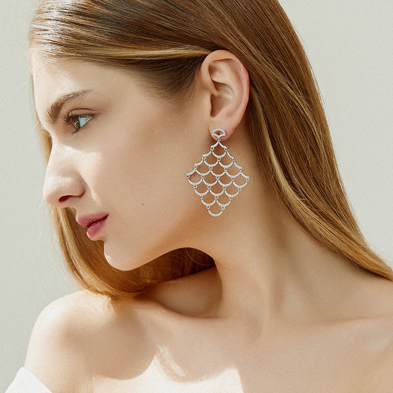 TRPOPO MS Mesh Square Earrings