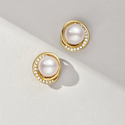 TRPOPO MS Irregular Frame Pearl Earrings