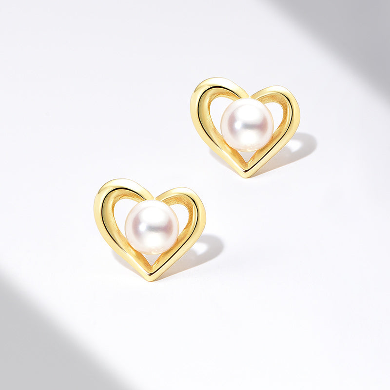 Pendientes de perlas de corazón TRPOPO MS