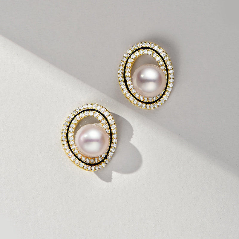 TRPOPO MS Egg Hoop Pearl Earrings