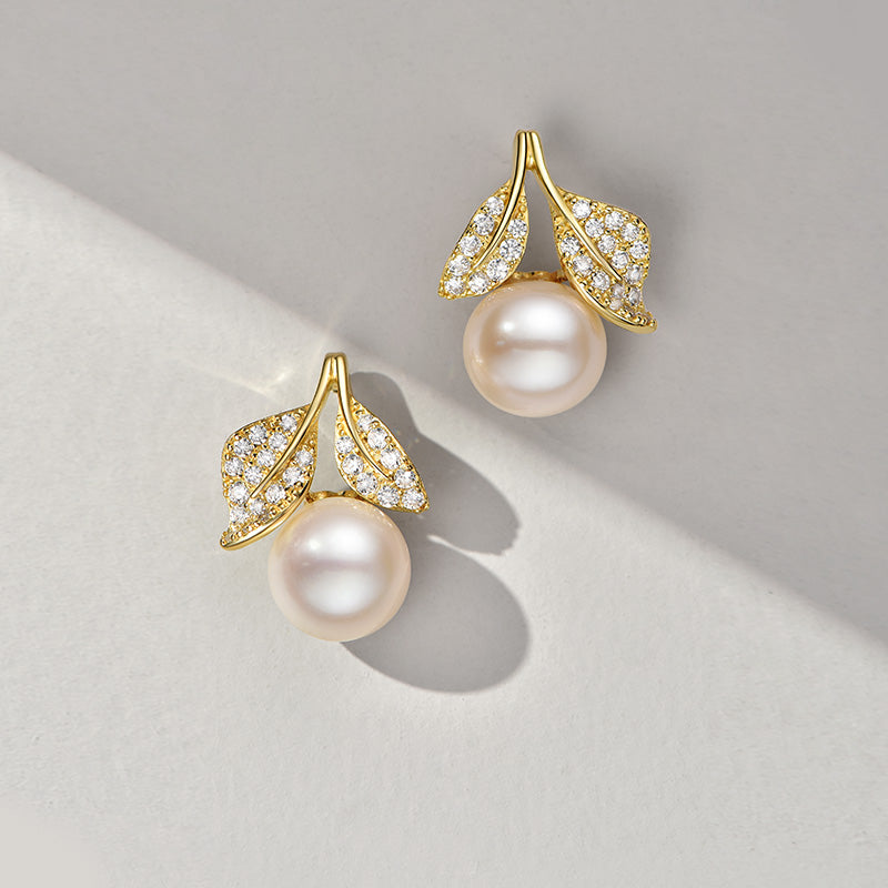 TRPOPO MS Leaf Bud Pearl Earrings