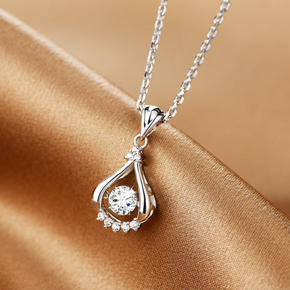 TRPOPO MS Drop Pendant Necklace with Diamonds