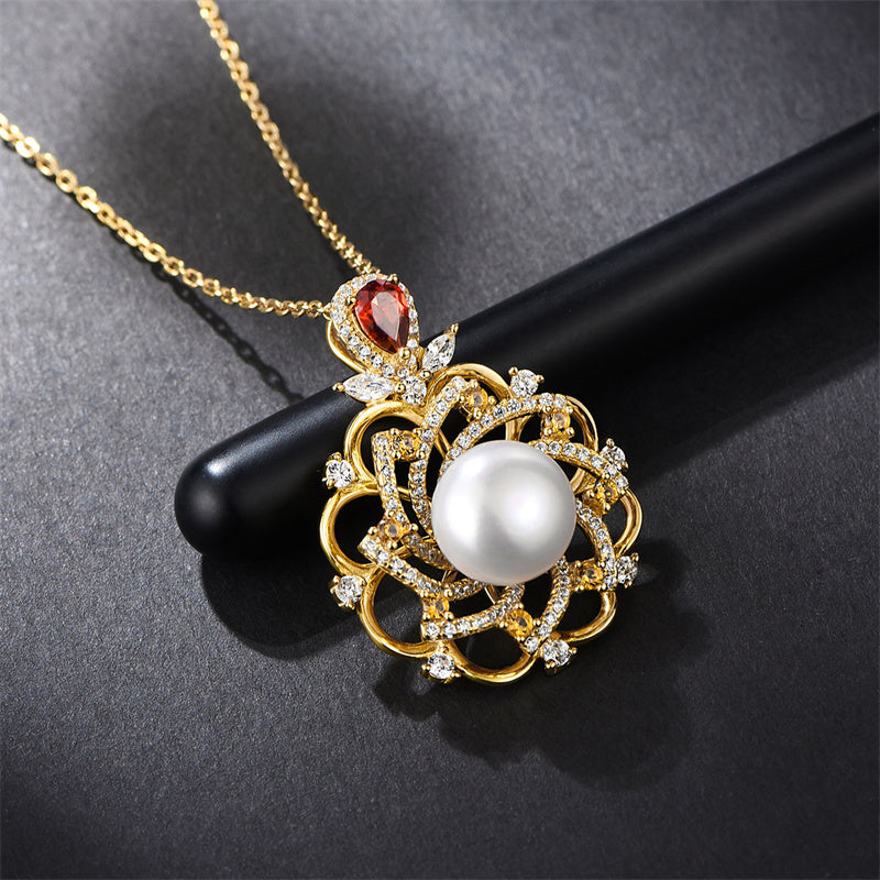 TRPOPO MS Rotating Daisy Pearl Necklace