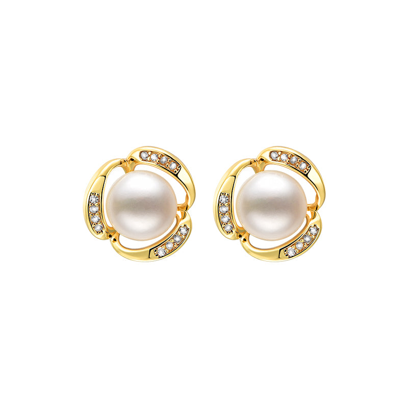 TRPOPO MS Irregular Triple Wrap Pearl Earrings