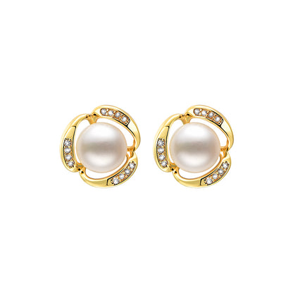 TRPOPO MS Irregular Triple Wrap Pearl Earrings