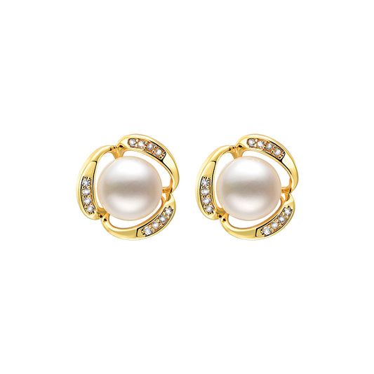 TRPOPO MS Irregular Triple Wrap Pearl Earrings