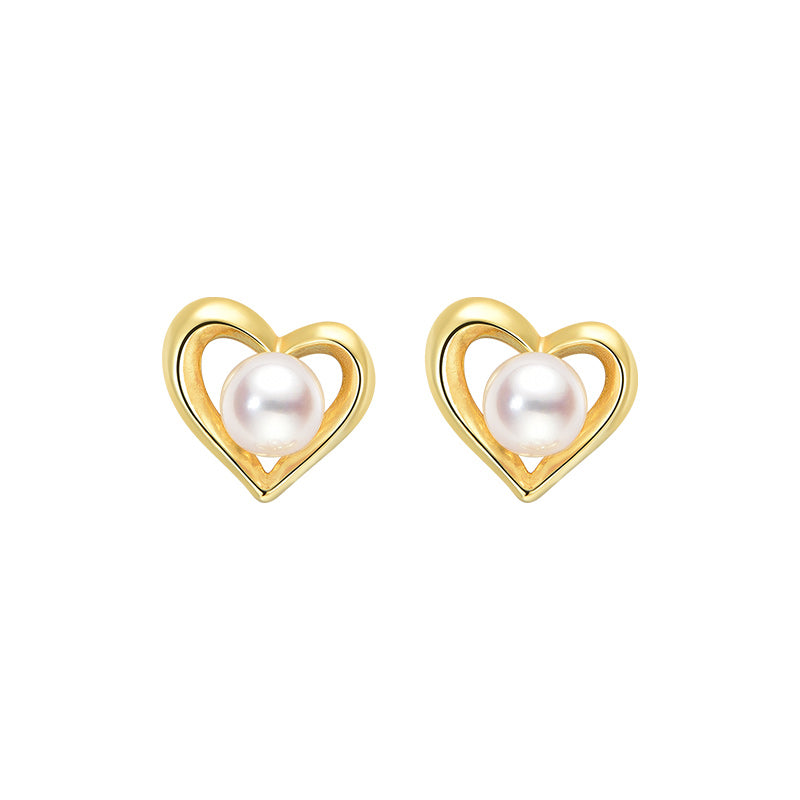 Pendientes de perlas de corazón TRPOPO MS