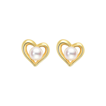 Pendientes de perlas de corazón TRPOPO MS