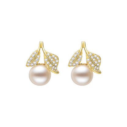 TRPOPO MS Leaf Bud Pearl Earrings