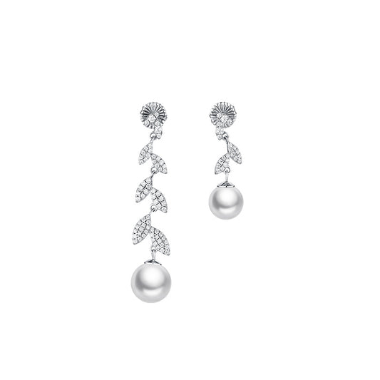 TRPOPO MS Asymmetric Vine Leaf Earrings