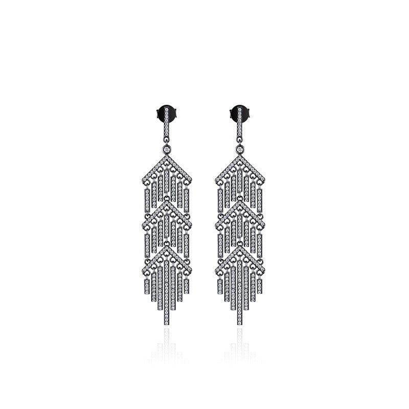 TRPOPO MS Geometric Tassel Earrings