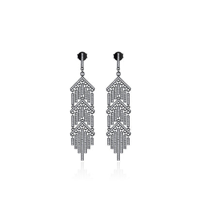 TRPOPO MS Geometric Tassel Earrings