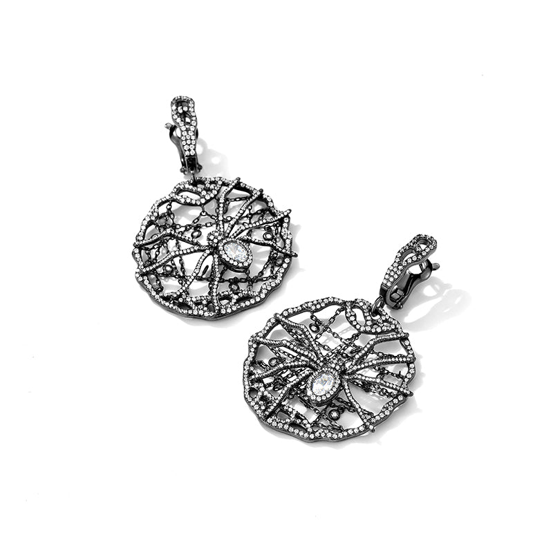 TRPOPO MS Spider in Cobweb Earrings