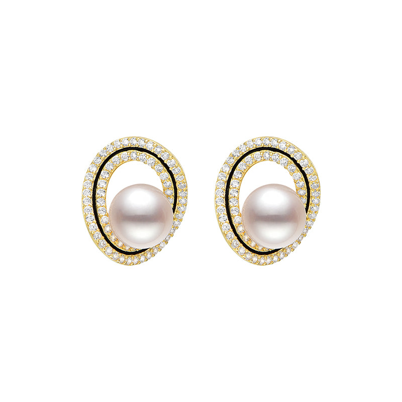 TRPOPO MS Egg Hoop Pearl Earrings