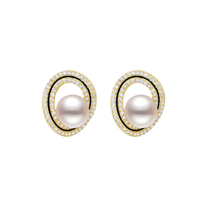 TRPOPO MS Egg Hoop Pearl Earrings