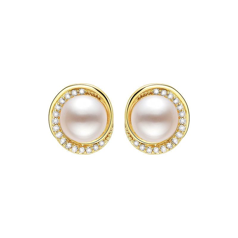 TRPOPO MS Irregular Frame Pearl Earrings