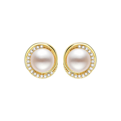 TRPOPO MS Irregular Frame Pearl Earrings