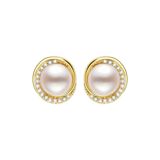 TRPOPO MS Irregular Frame Pearl Earrings