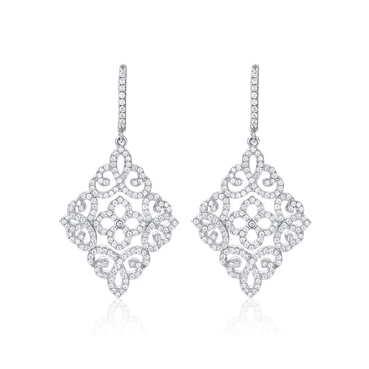 TRPOPO MS Lace Square Drop Earrings