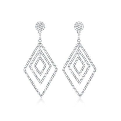 TRPOPO MS Geometric Square Overlap Earrings