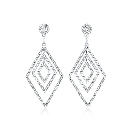 TRPOPO MS Geometric Square Overlap Earrings