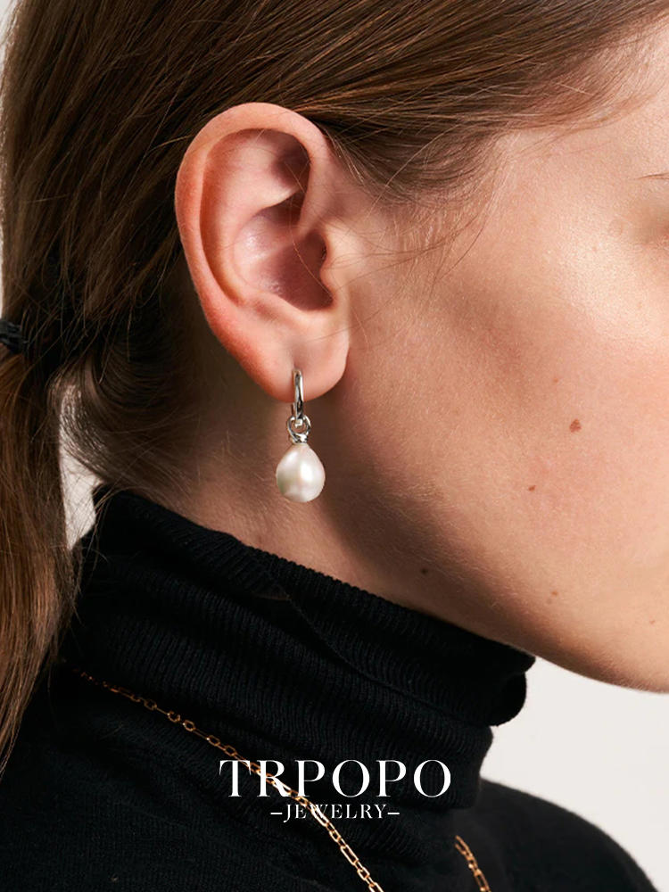 TRPOPO Baroque Pearl Drop Earrings