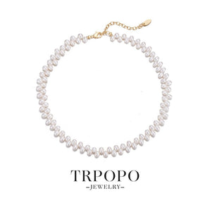 Asymmetrical Misaligned Baroque Necklace - TRPOPO