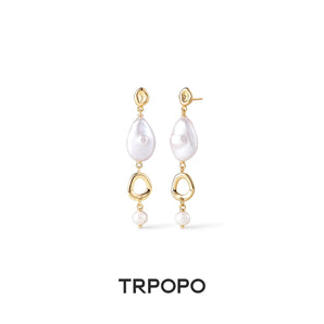 Baroque Geometric Drop Earrings - TRPOPO
