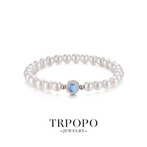 Blue Gem Pearl Bracelet - TRPOPO