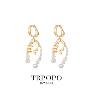 Elegant Ribbon Pearl Earrings - TRPOPO