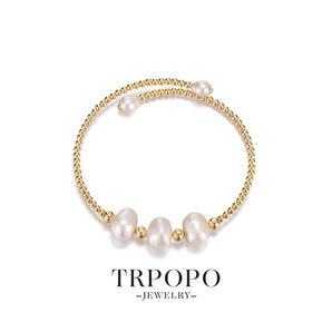 Golden Chain Graceful Pearl Bracelet - TRPOPO