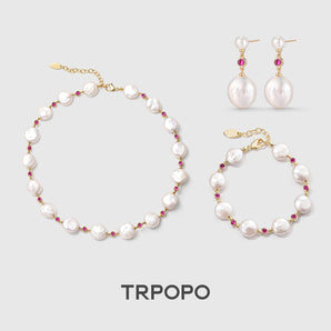 Lapis Lazuli Baroque Pearl Jewelry Set - TRPOPO