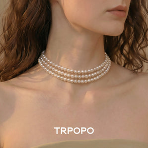 Multi - Wear Pearl Flower Lariat Necklace - TRPOPO