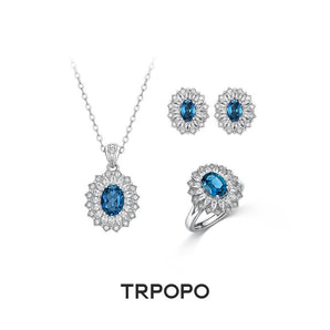 Ocean Heart London Blue Topaz Parure - TRPOPO