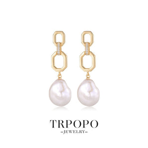 Pearl - Pendant Polygon Reverie Earrings - TRPOPO