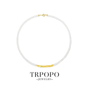 Pearl Splicing Necklace | Minimalist High - End Neck Piece - TRPOPO