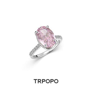 Pink Crystal Teardrop Halo Ring - TRPOPO